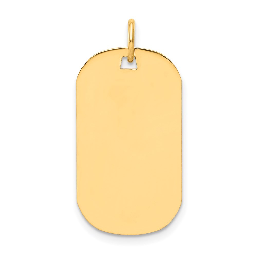 14k Yellow Gold Plain .018 Gauge Engraveable Dog Tag Disc Charm
