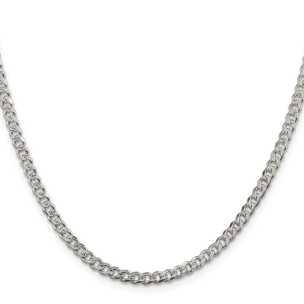 Sterling Silver 3.8mm Pav� Curb Chain Necklace