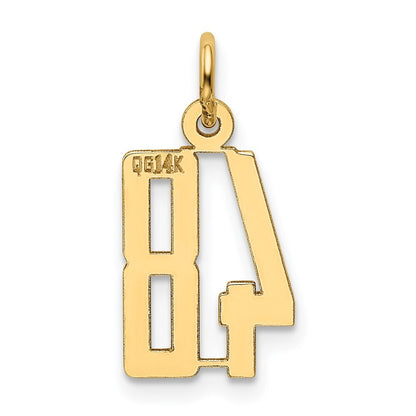 14k Yellow Gold Small Elongated Number 48 Charm Pendant for Women