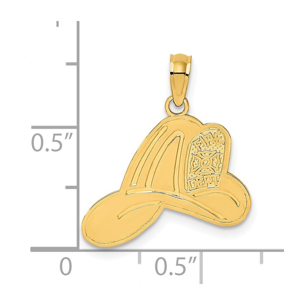 14k Yellow Gold Fire Dept Helmet Charm