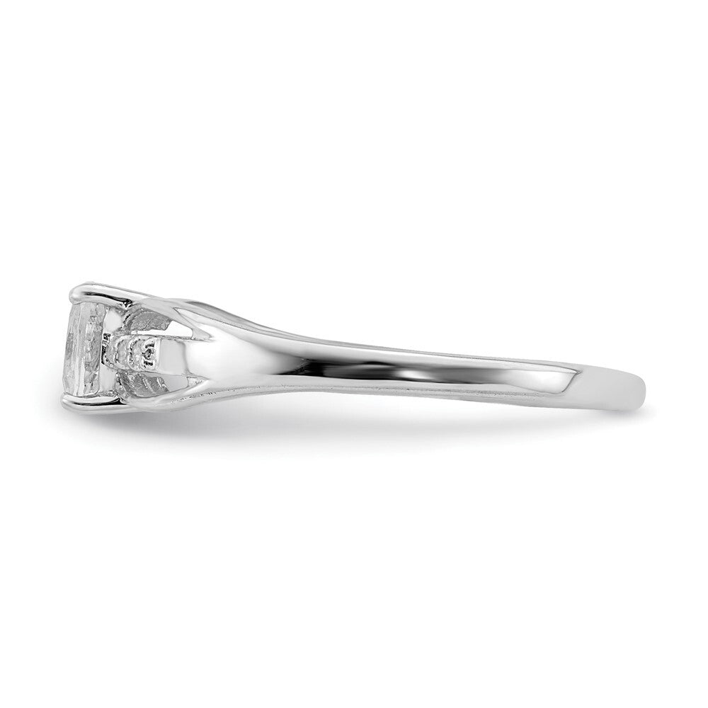 Sterling Silver Rhod-plated Diamond White Topaz Ring Size 8