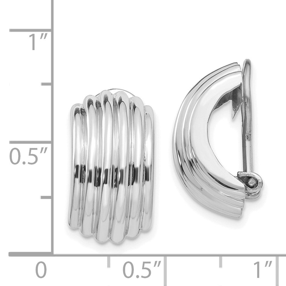 14k White Gold Non-pierced Hoop Earrings
