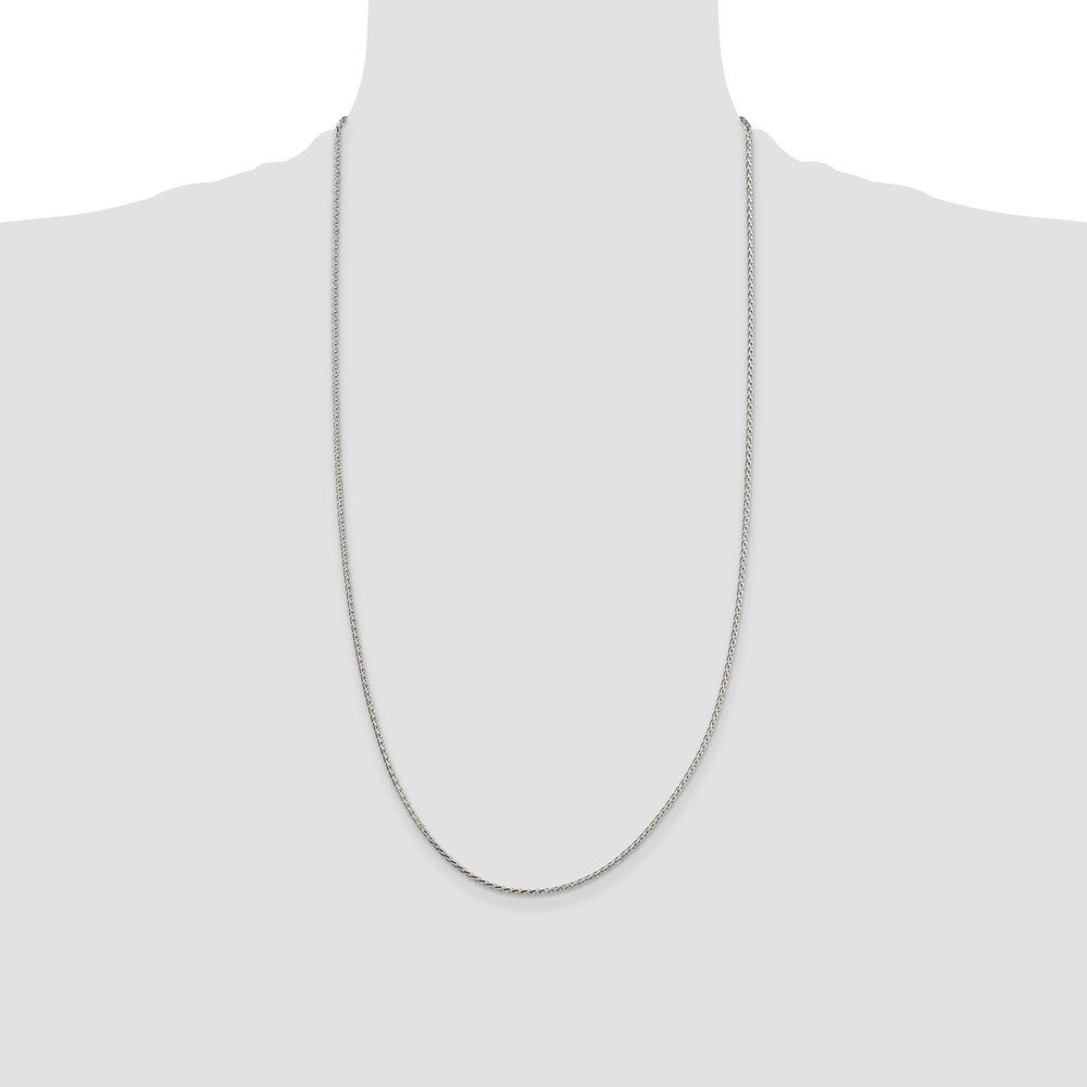 Sterling Silver 1.7mm Diamond-cut Round Spiga Chain