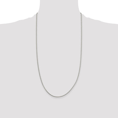 Sterling Silver 1.7mm Diamond-cut Round Spiga Chain