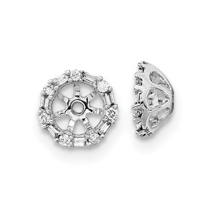 14k White Gold Diamond Earring Jackets Gift for Women
