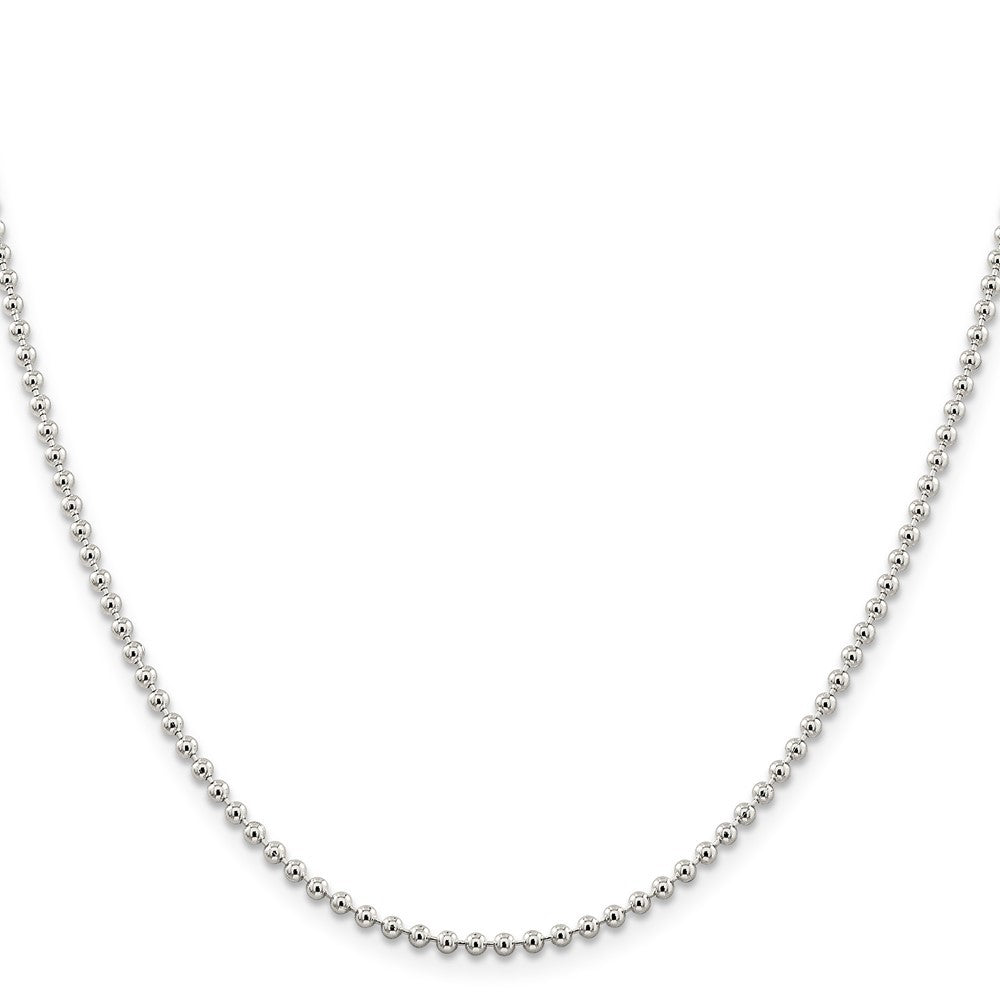 Sterling Silver 2.35mm Beaded Chain Necklace