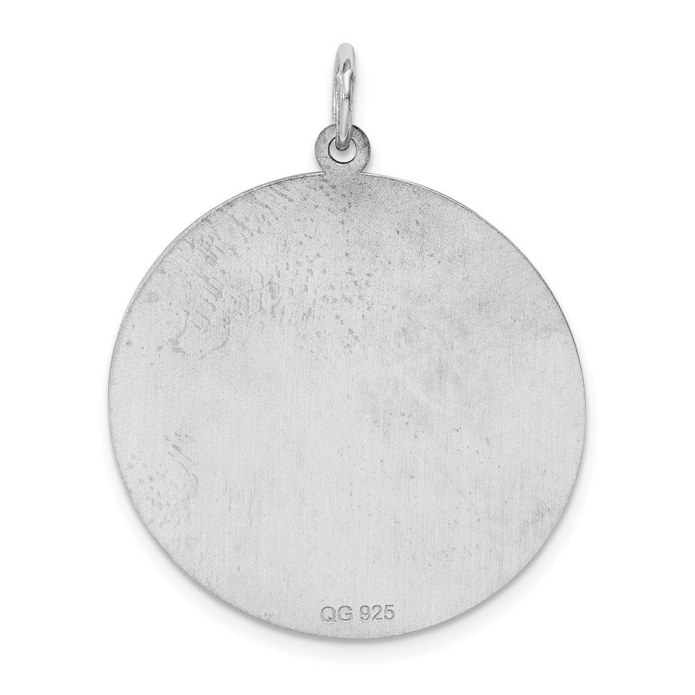 Sterling Silver Engraveable Round Polished Front/Satin Back Disc Charm