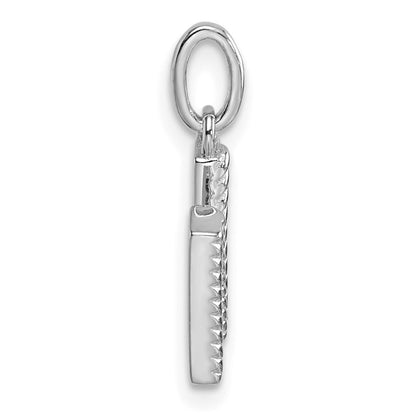 14k White Gold Twisted .05 ct. Diamond Initial M Charm