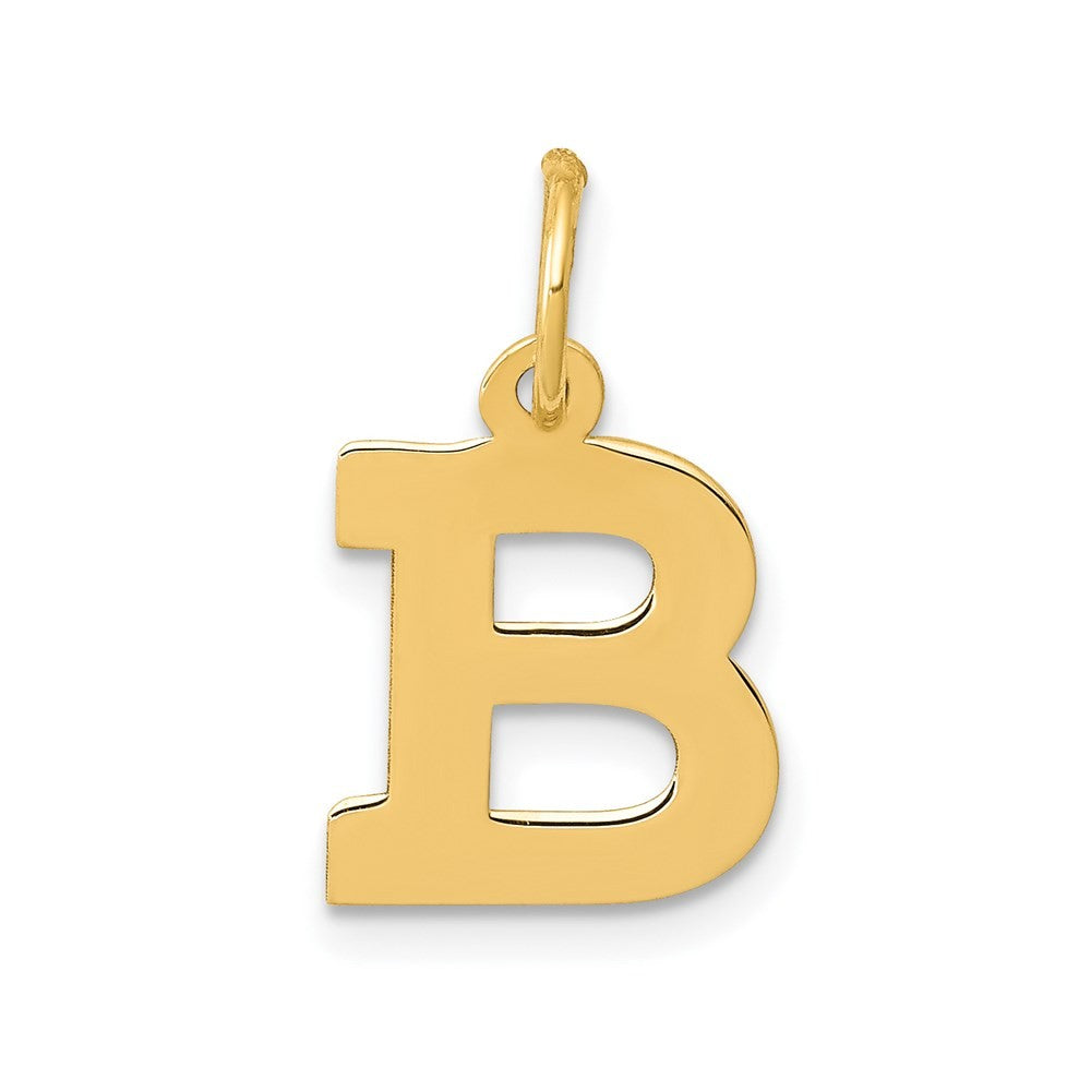 14k Yellow Gold Small Block Letter B Initial Charm