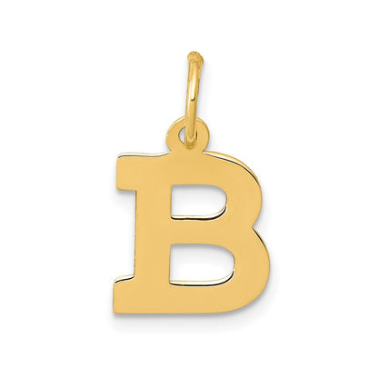 14k Yellow Gold Small Block Letter B Initial Charm