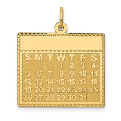 14k Yellow Gold Wednesday the First Day Calendar Pendant