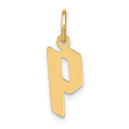 14k Yellow Gold Lowercase Letter P Initial Pendant for Women