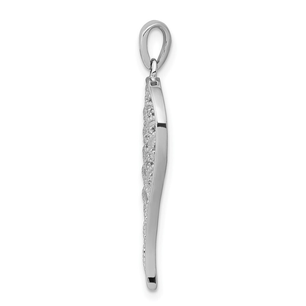 14k White Gold Diamond Open-work Wing Pendant for Women