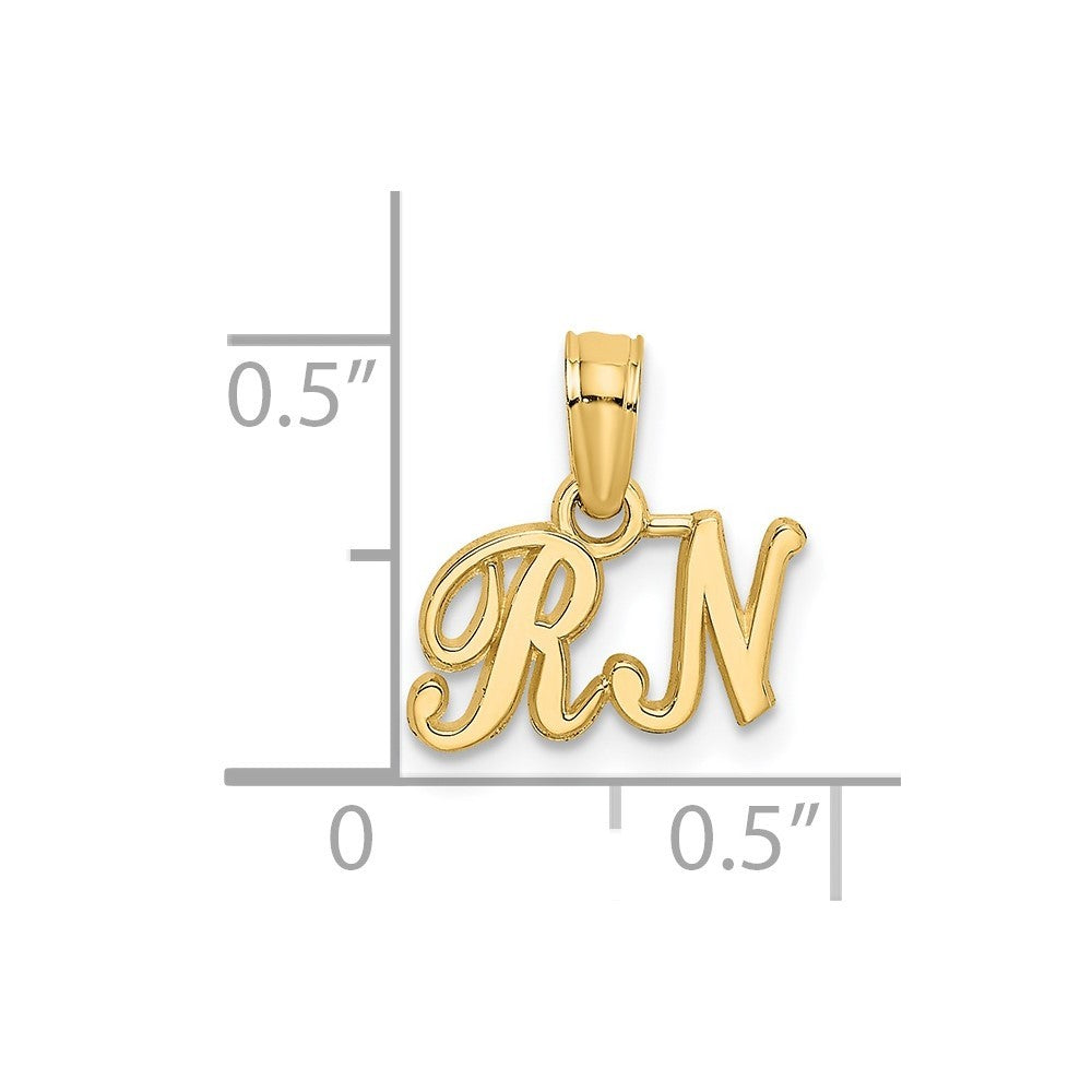 14k Yellow Gold RN Charm