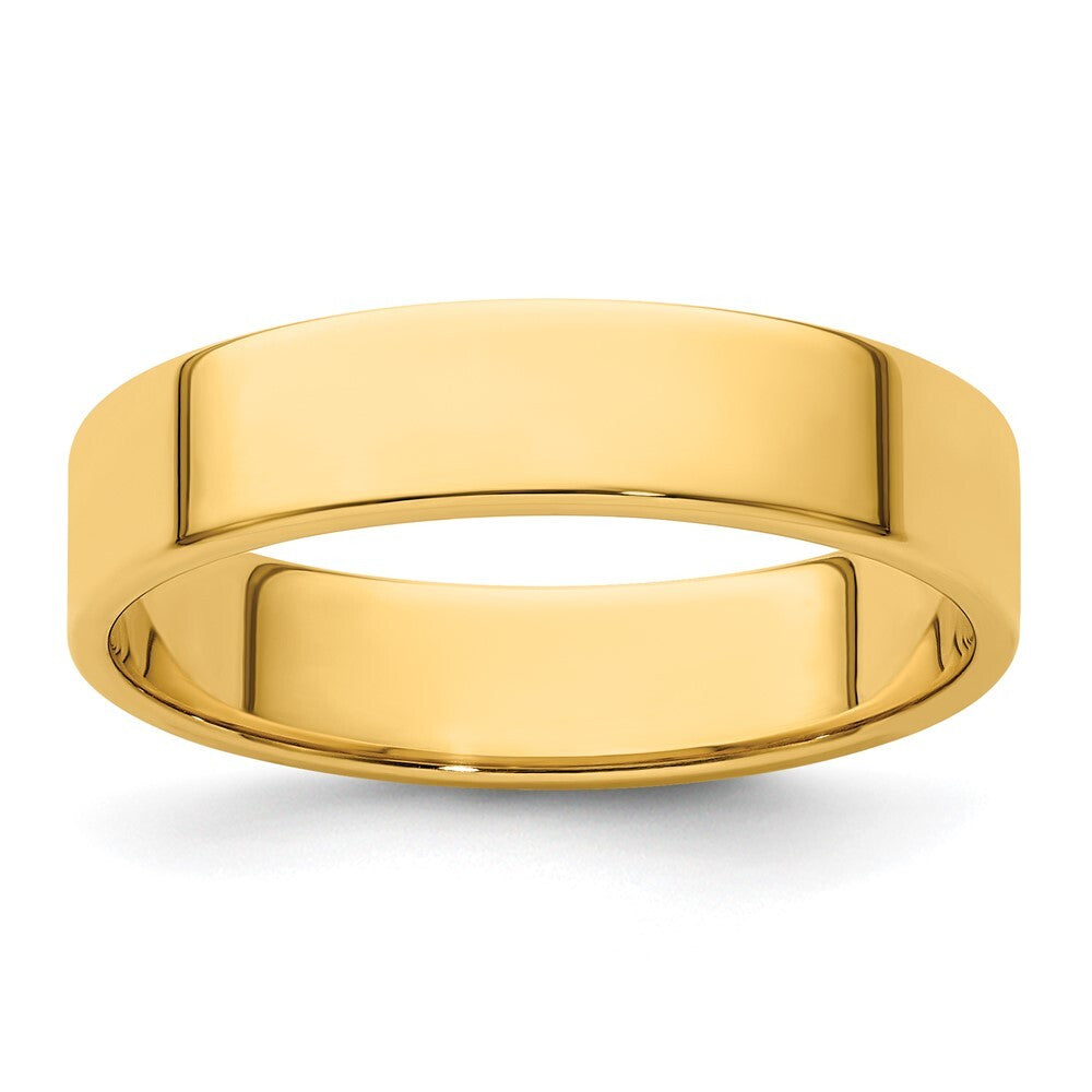 14K Yellow Gold Yellow Gold 5mm Lightweight Flat Wedding Band Size 5