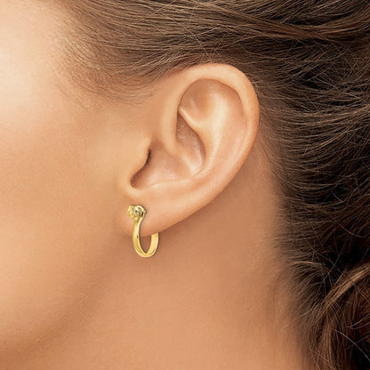 14k Yellow Gold  3D Shackle Link Screw Earrings
