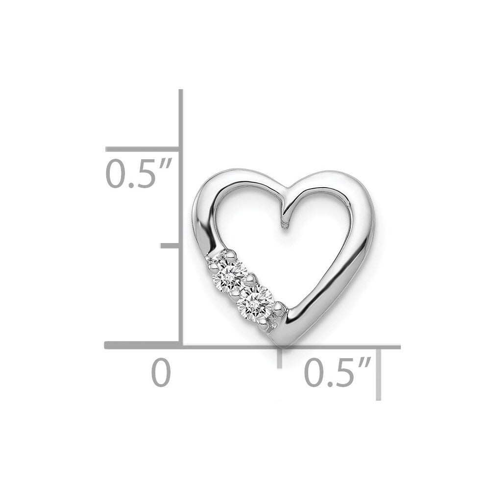 14k White Gold 1/10ct. Diamond Heart Chain Slide Pendant for Women