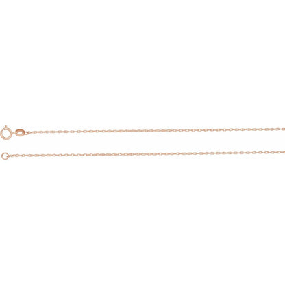 14k Rose Gold 1 mm Rope 18" Chain Necklace Fine Gift for Women