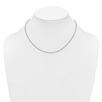 Sterling Silver Polished Oval Bezel CZ 16 Inch with 2 Inch Extension Necklace