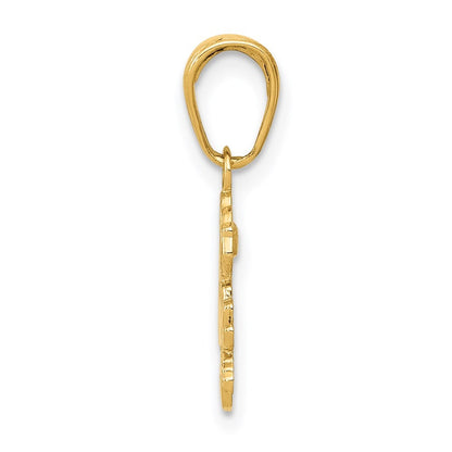 14k Yellow Gold SISTER Rose Pendant