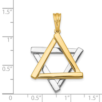 14k Two-Tone Gold Star Of David Pendant