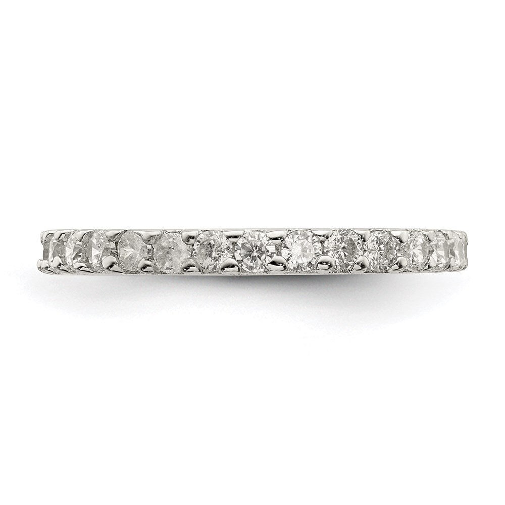 Sterling Silver Rhodium-plated Cubic Zirconia Ring Size 8