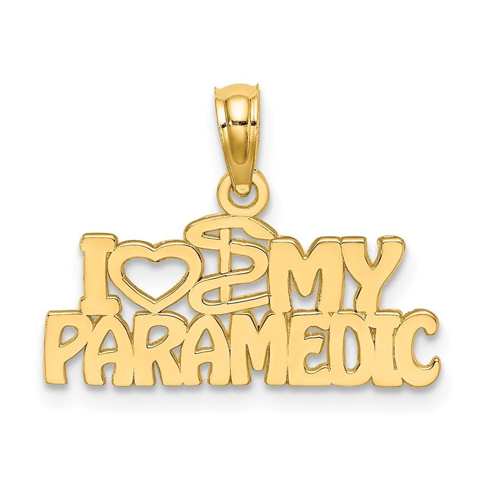 14k Yellow Gold I HEART MY PARAMEDIC Charm
