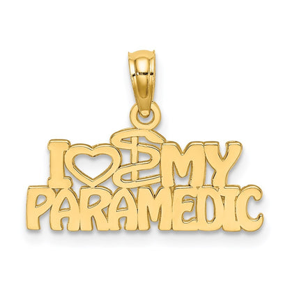 14k Yellow Gold I HEART MY PARAMEDIC Charm