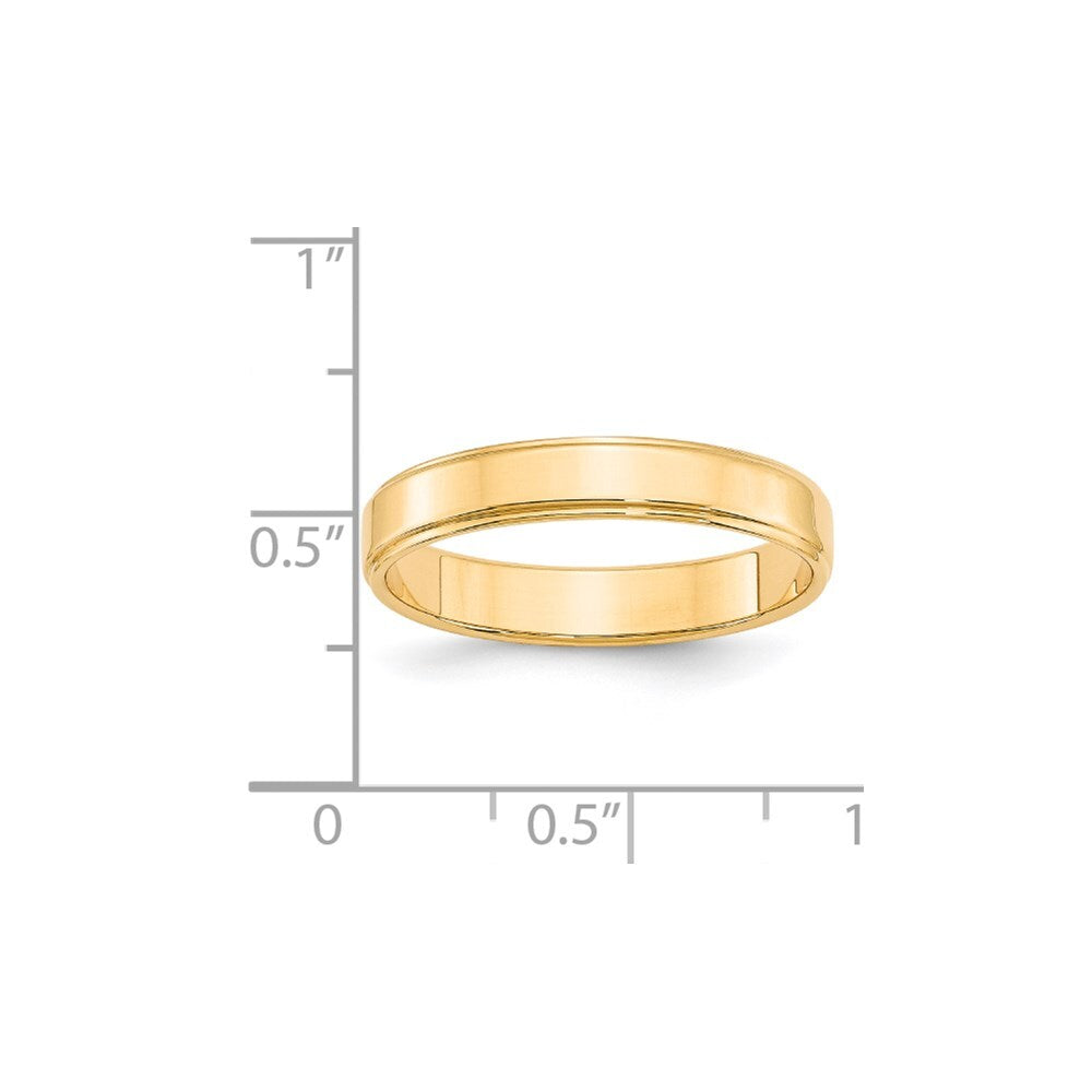 14K Yellow Gold Yellow Gold 4mm Flat with Step Edge Wedding Band Size 8