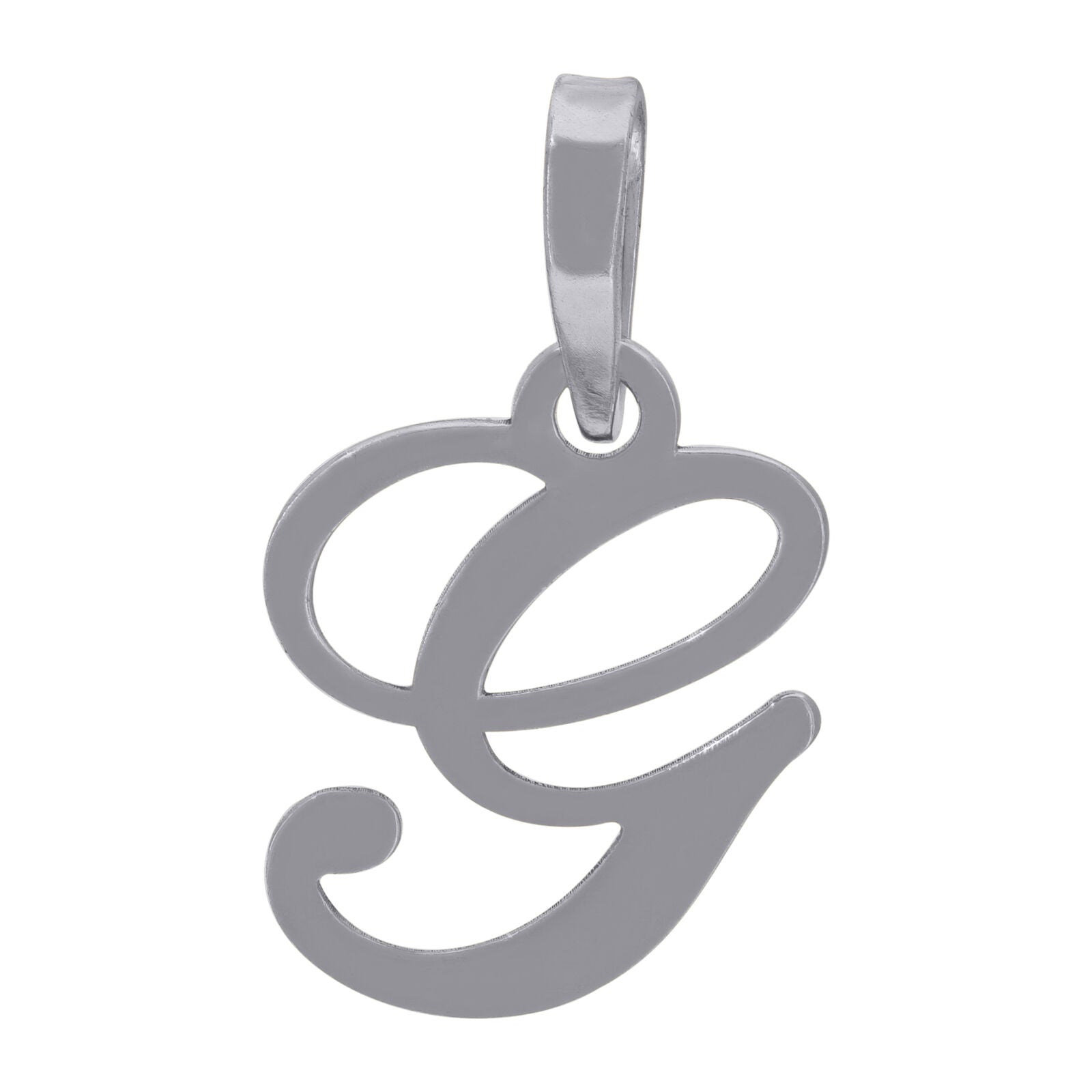 925 Sterling Silver Cursive Initial Alphabet G Charm Pendant