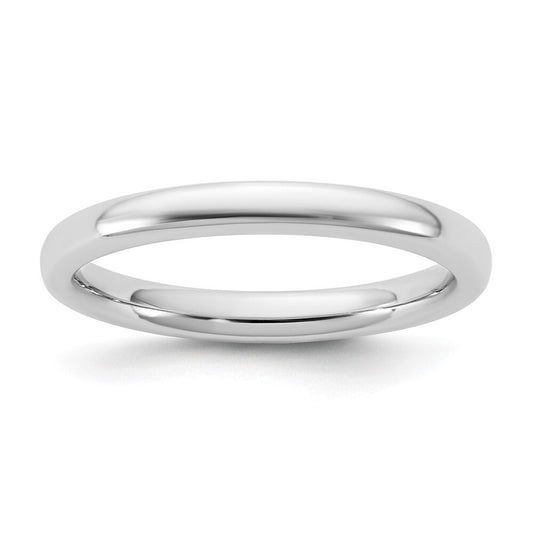 14k White Gold 2.5mm European Comfort Fit Band Size 8