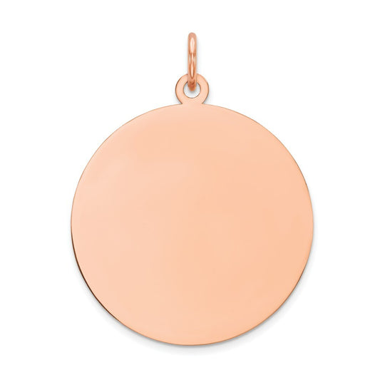 14k Rose Gold Round Disc Charm Pendant for Women