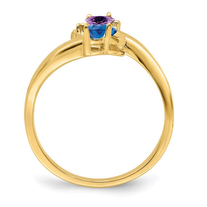 14K Yellow Gold Synthetic Family Jewelry Ring