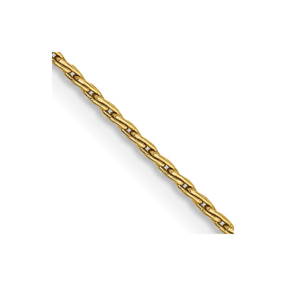 14k Yellow Gold 18 inch 1mm Round Parisian Wheat Chain Necklace