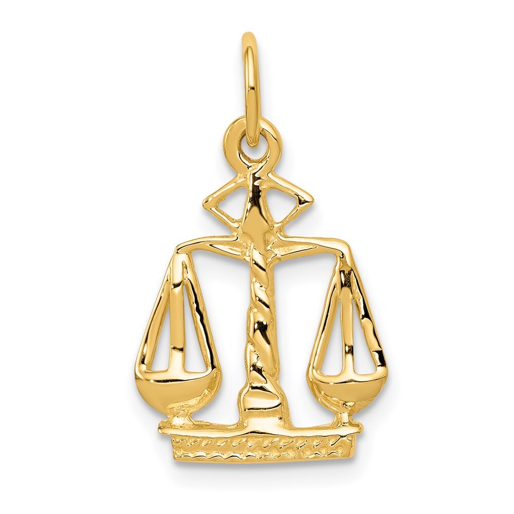 14k Yellow Gold Scales Of Justice Charm Pendant for Women