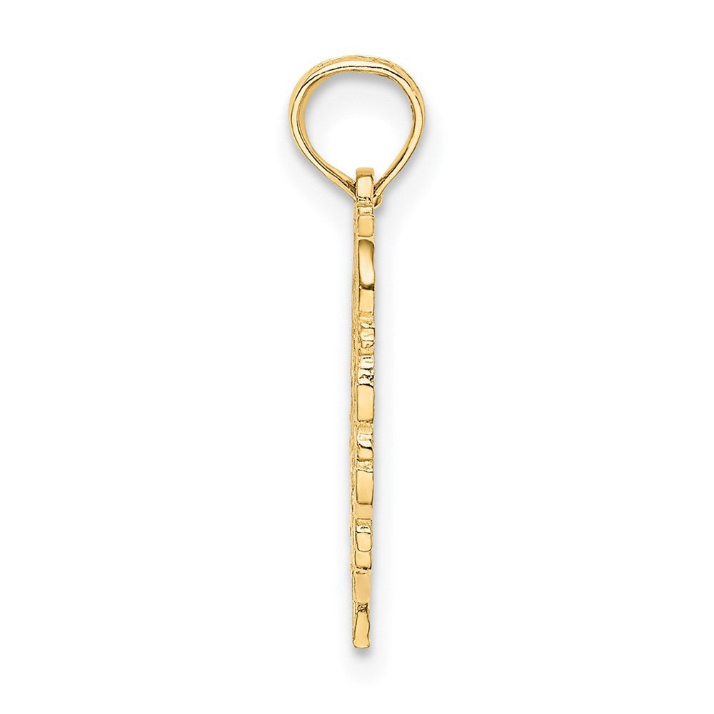 14k Yellow Gold Heart Script Letter K Initial Charm