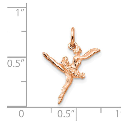14k Rose Gold Polished 3-D Ballerina Charm Pendant for Women