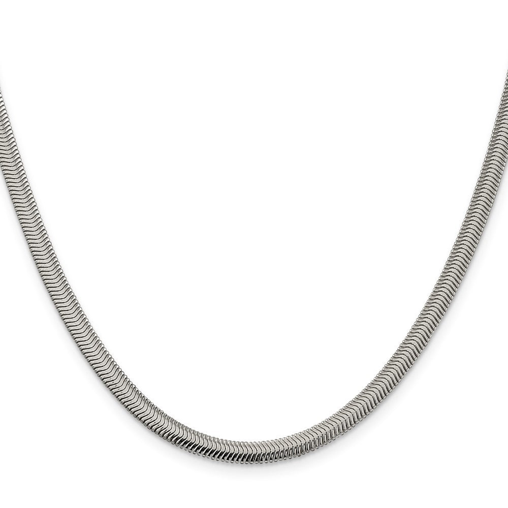 Sterling Silver 4.2mm Flat Oval Snake Chain Necklace
