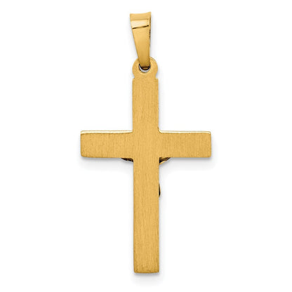 14k Two-tone Gold INRI Crucifix Pendant for Women