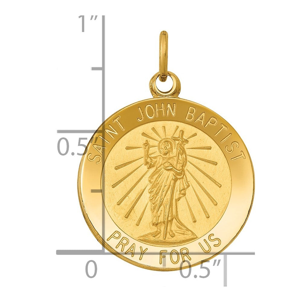 14k Yellow Gold Saint John Baptist Medal Pendant for Women