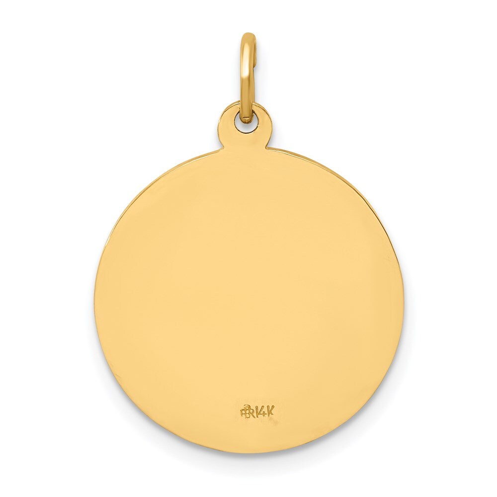 14k Yellow Gold Solid Polished/Satin Small Round St. Jude Thaddeus Medal Pendant