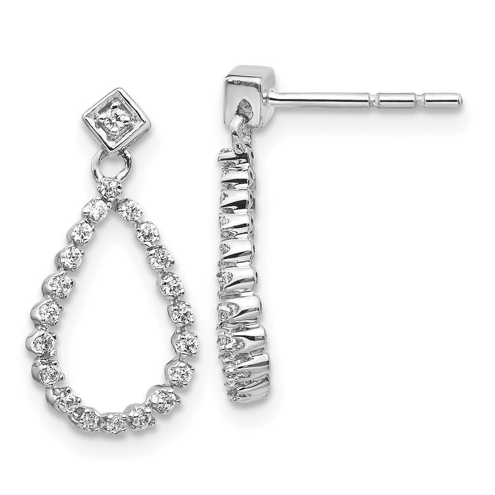 14k White Gold Diamond Teardrop Drop & Dangle Earrings