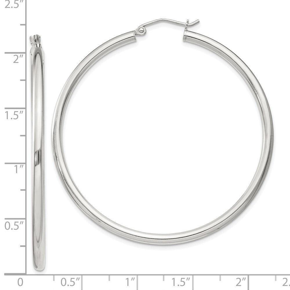 Sterling Silver 2.5mm Round Hoop Earrings