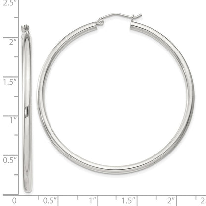 Sterling Silver 2.5mm Round Hoop Earrings
