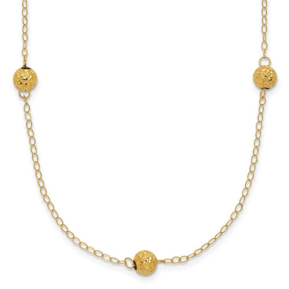 14k Yellow Gold Bead Necklace