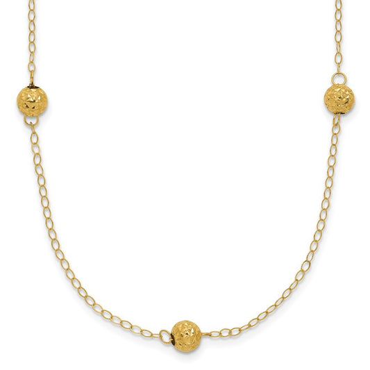 14k Yellow Gold Bead Necklace