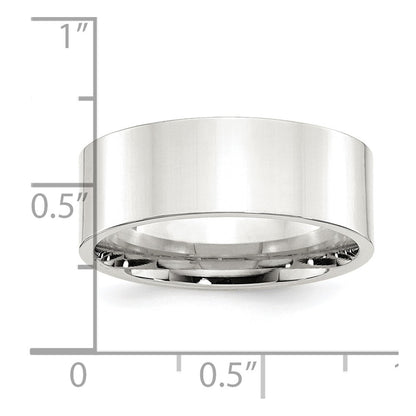 Sterling Silver 8mm Comfort Fit Flat Size 6.5 Band Ring
