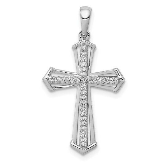 14k White Gold 1/8ct. Diamond Passion Cross Pendant for Women
