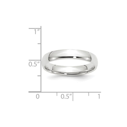 14k White Gold 4mm Lightweight Comfort Fit Wedding Band Ring Size 6.5