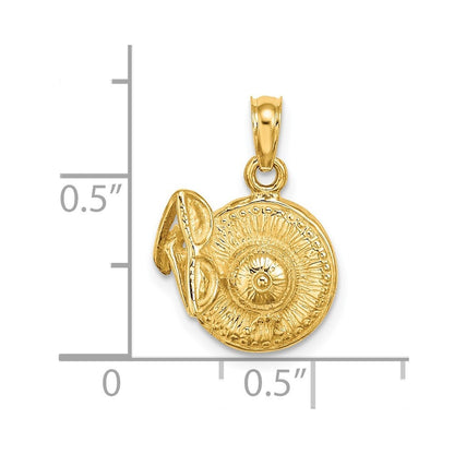 14k Yellow Gold 3-D Sunhat w/ Sunglasses Charm